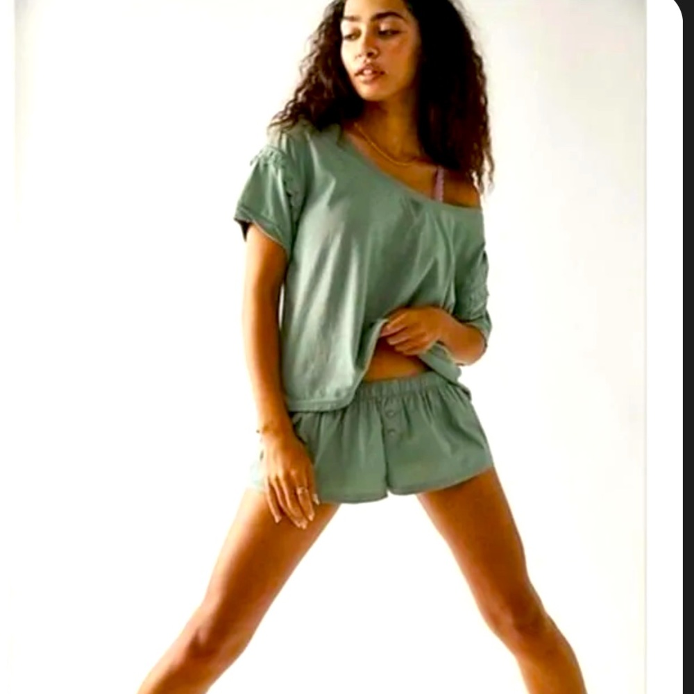Free People Sage Green Lounge Pajama Set